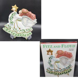 Fitz & Floyd Moon Beam Canapé Plate 2003 Christmas Angel Serving Snack Plate